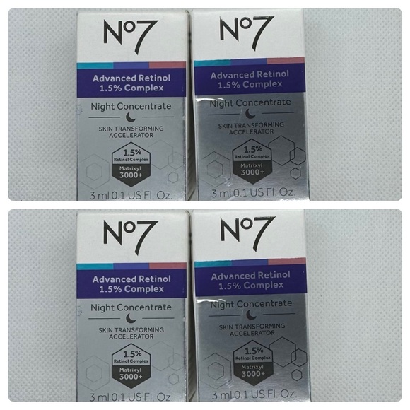 NEW 4x No7 No. 7 Advanced Retinol 1.5% Complex Night Concentrate Mini - Picture 5 of 5